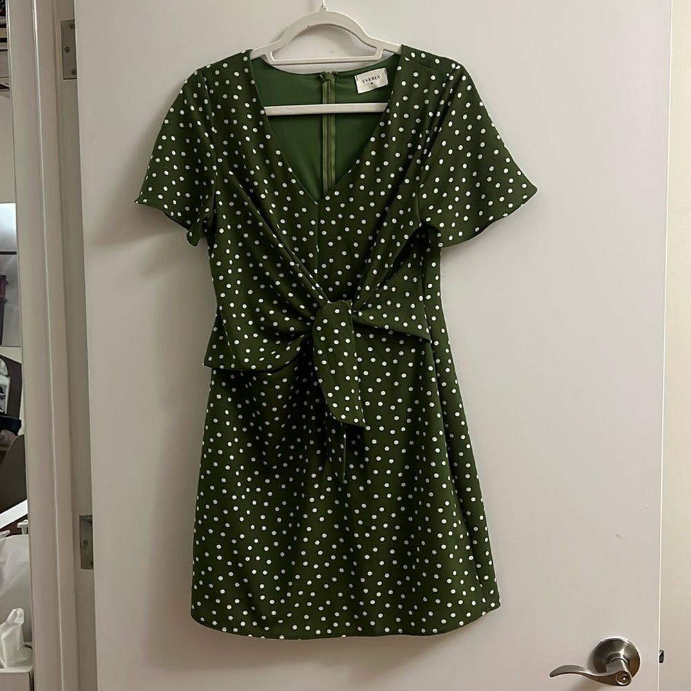Green polka dot dress